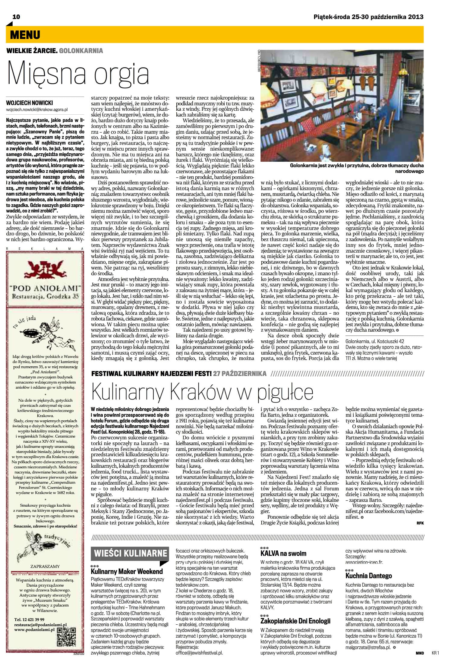Skan artykułu „Golonkarnia. Mięsna orgia”